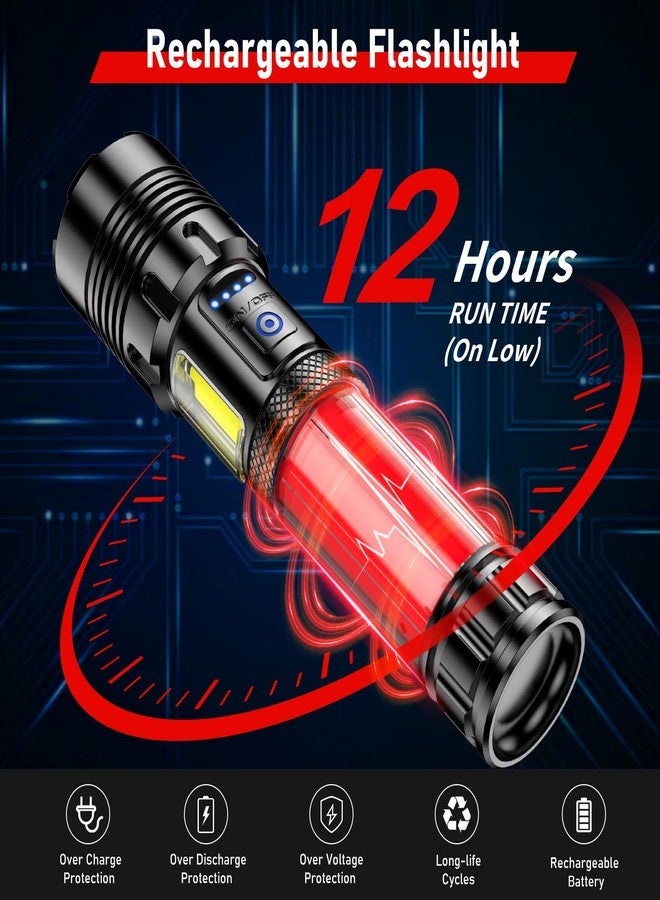 Shadowhawk Torch Lights Rechargeable, Led Torch Light High Power 10000 Lumen, XHM77.2 Long Distance Flash Light Charging Torchlight, Powerful 7 Light Modes Flashlight for Trekking Hunting Emergency - Image 4